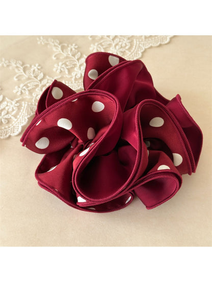 Gifty - Polka Dot Satin Gathered Scrunchie