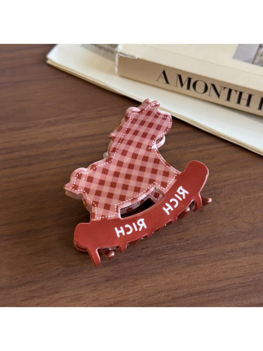 Beau - Rocking Horse Pattern Acetate Claw Clip