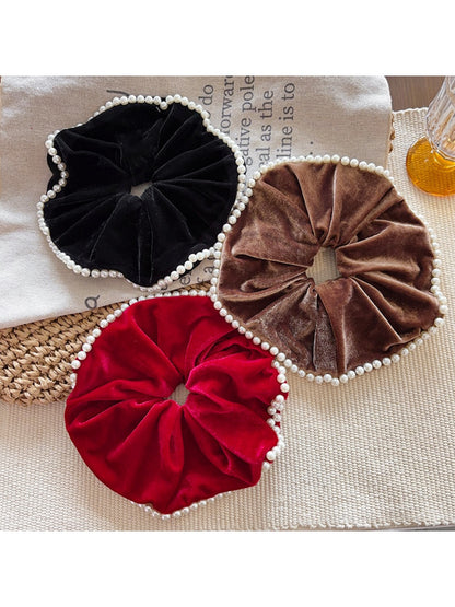 Gifty - Solid Color Velvet Scrunchie Hair Tie
