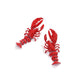 Earedge - Textured Lobster Animal Statement Dangle Earrings