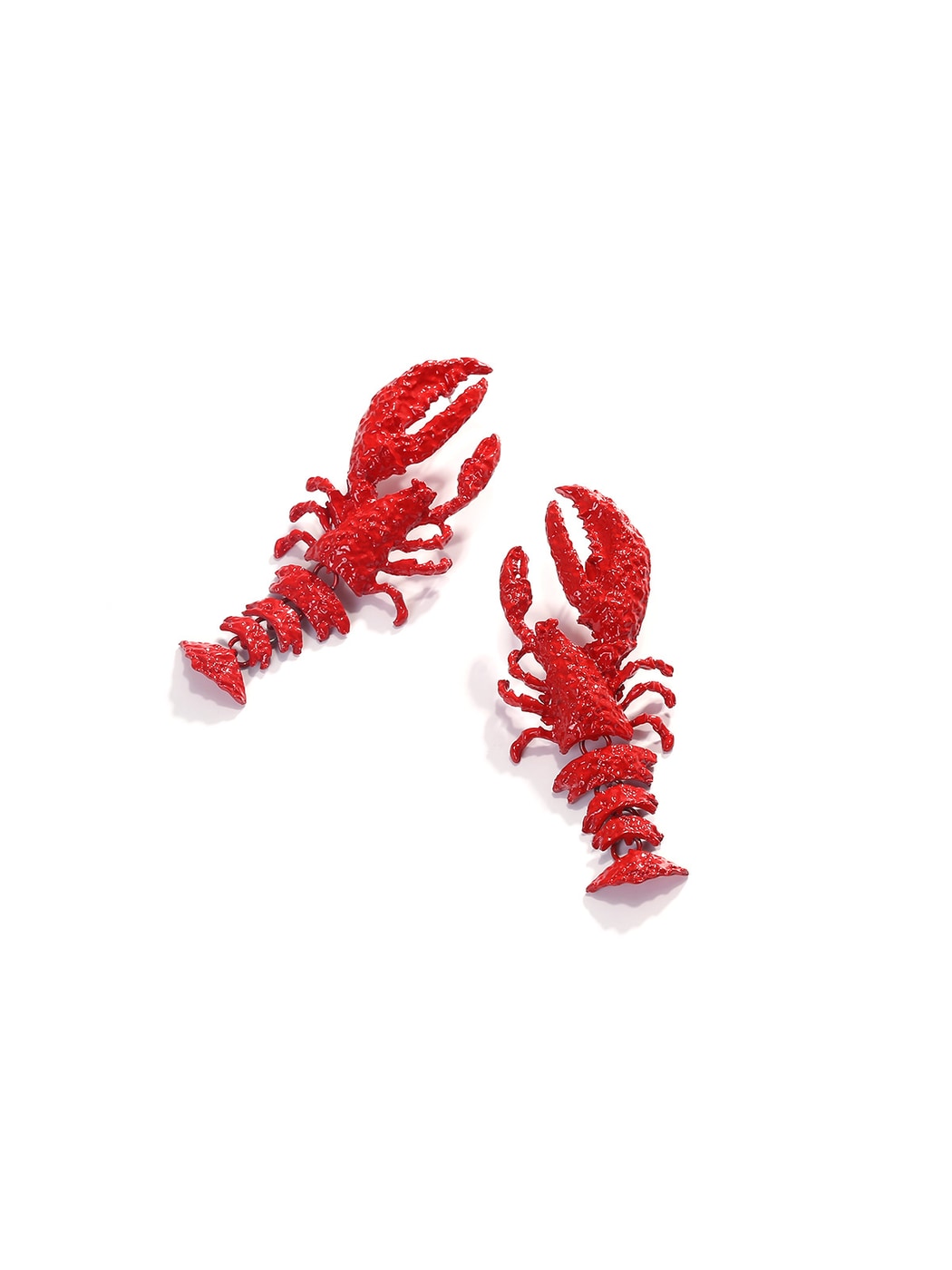 Earedge - Textured Lobster Animal Statement Dangle Earrings
