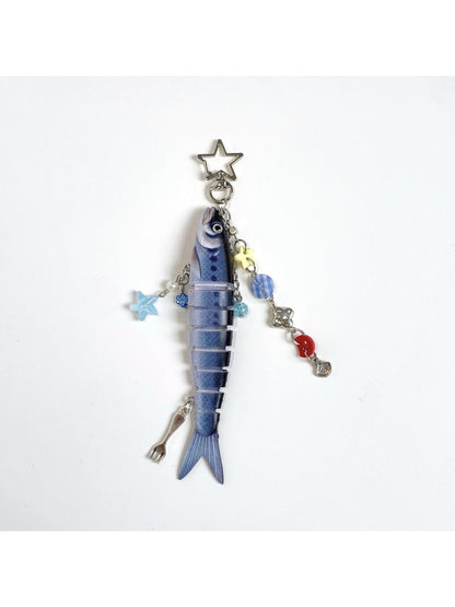 Keypus - Segmented Fish Bag Charm Keychain