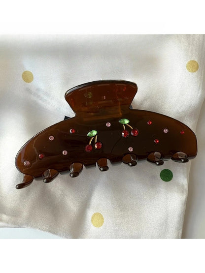Beau - Cherry Print Clip Claw Hair Clip