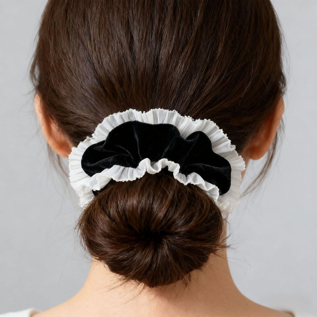 Gifty - Elegant Muted Ruffle Trim Scrunchie