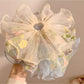 Gifty - Embroidered Sheer Ruffled Polyester Scrunchie