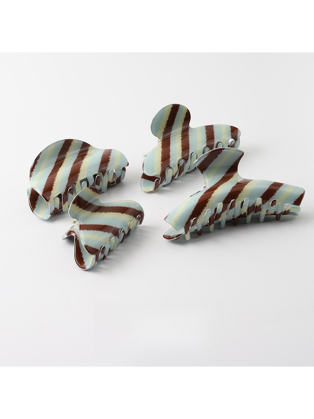 Beau - Retro Inspired Striped PVC Hair Claw Clip