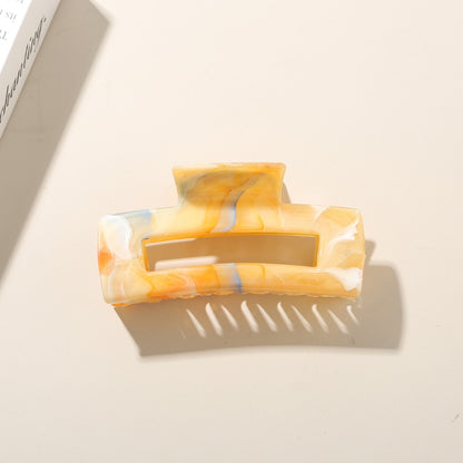Beau - Marble Pattern PS Rectangular Hair Claw Clip