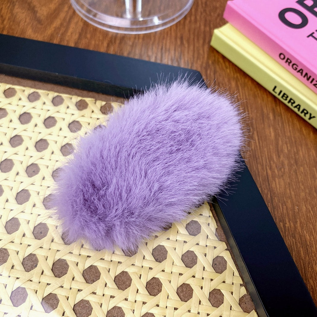Beau - Soft Plush Solid Geometric Hair Clip