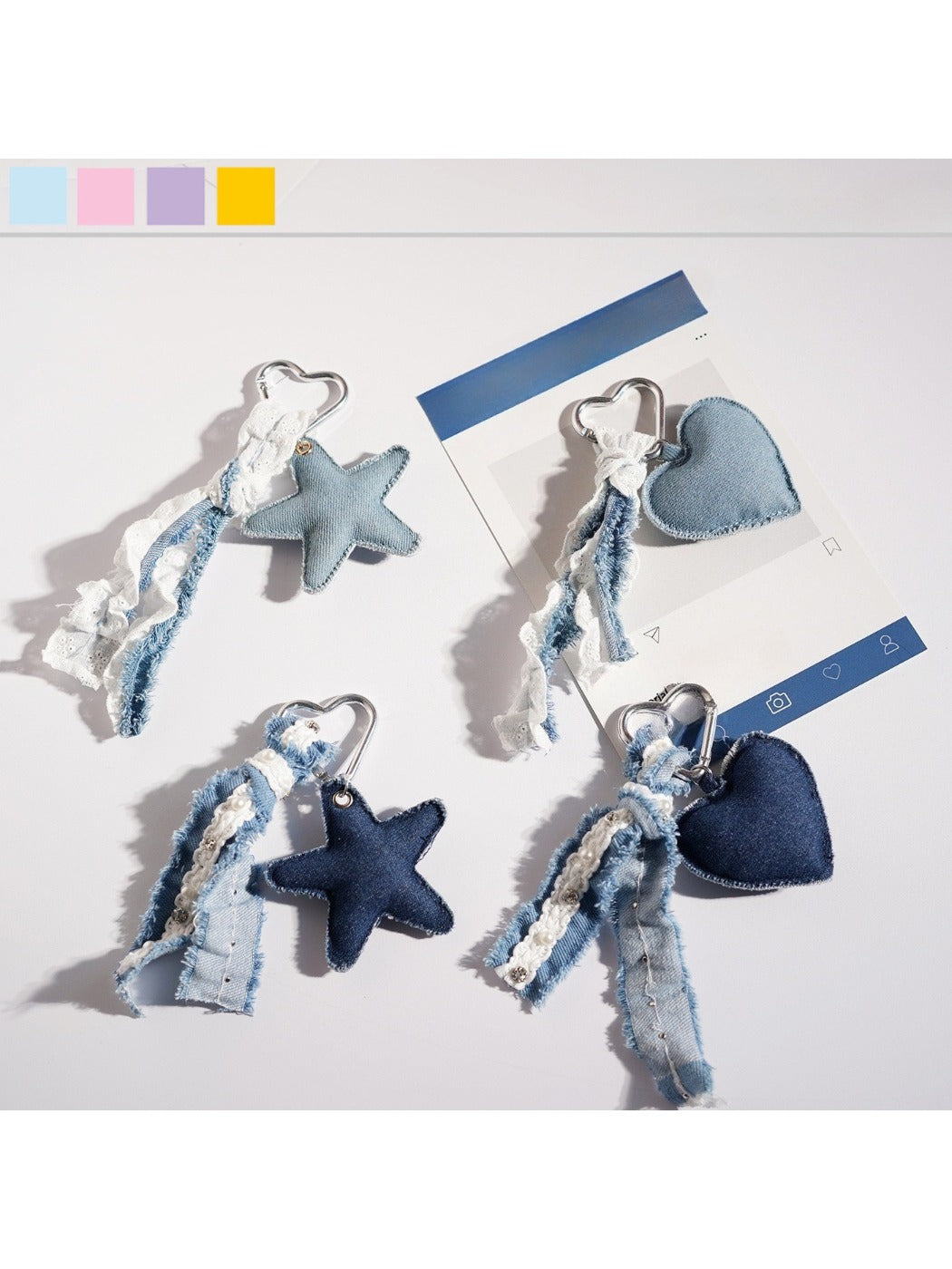 Keypus - Trendy Blue Denim Keychain
