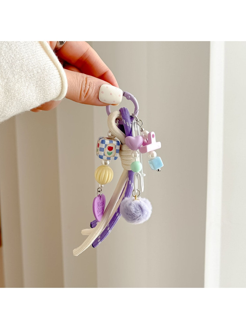 Keypus - Sweet Heart Tassel Beaded Key Ring Keychain