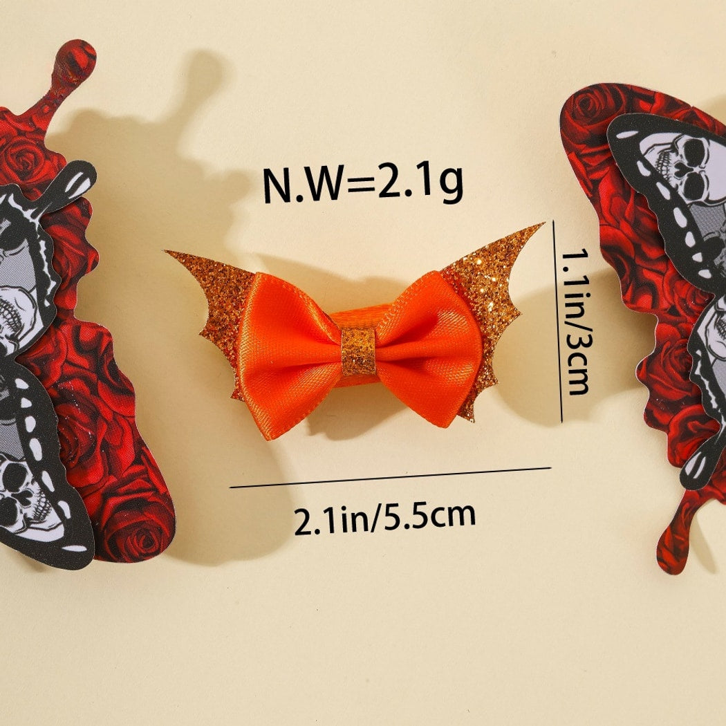 Beau - Halloween Sequin Batwing Bow Hair Clip