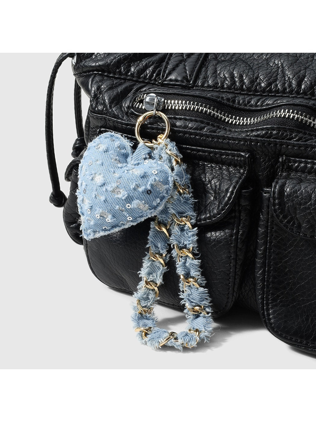 Keypus - Y2K Heart Chain Detail Polyester Keychain