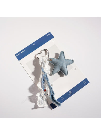 Keypus - Trendy Blue Denim Keychain