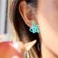 Earedge - Floral Earrings In Blue Seed Beads