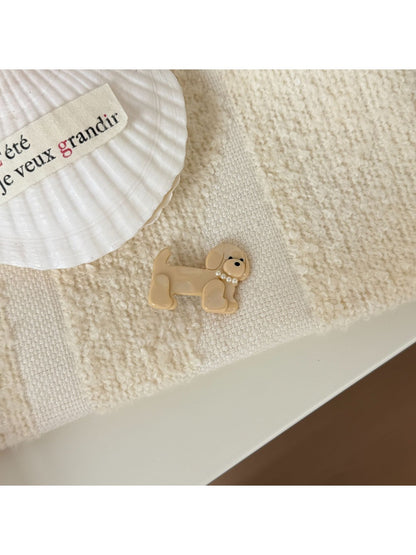 Beau - Sweet Dog Design Acetate Duckbill Hair Clip