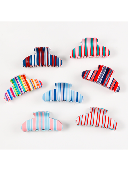 Beau - Striped PVC Updo Hair Clip