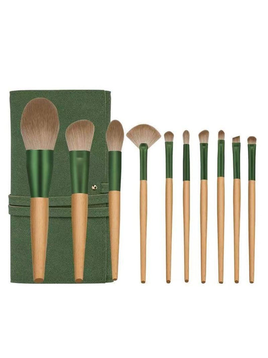 Smoosh - 10 Piece Green Makeup Brush Set