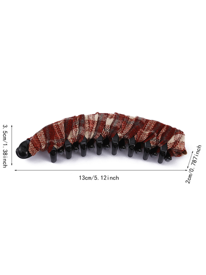 Beau - Minimal Striped Plaid Banana Clip