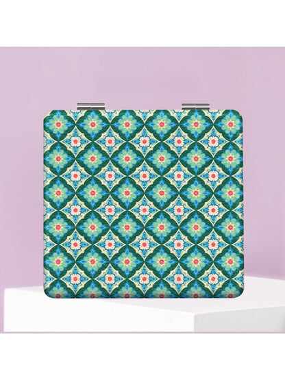 Mirroray - Vintage Plaid Square Compact Mirror