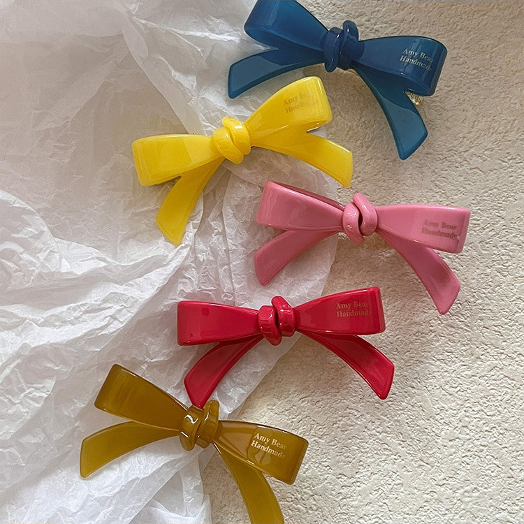 Beau - Cute Solid Color Bow Hair Clip