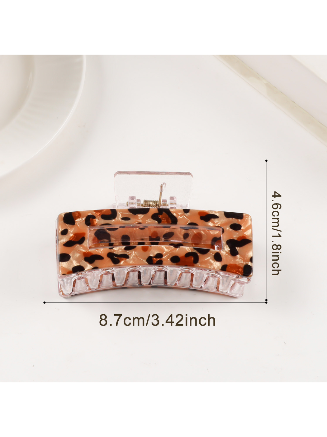 Beau - Vintage Leopard Print Curved Claw Clip