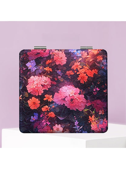 Mirroray - Floral Print Foldable Tabletop Makeup Mirror
