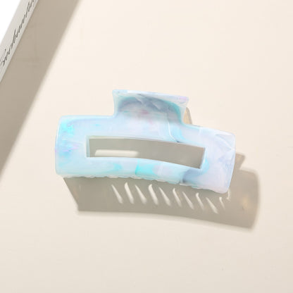 Beau - Marble Pattern PS Rectangular Hair Claw Clip