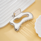 Beau - Silver Openwork Smooth Hair Claw Clip