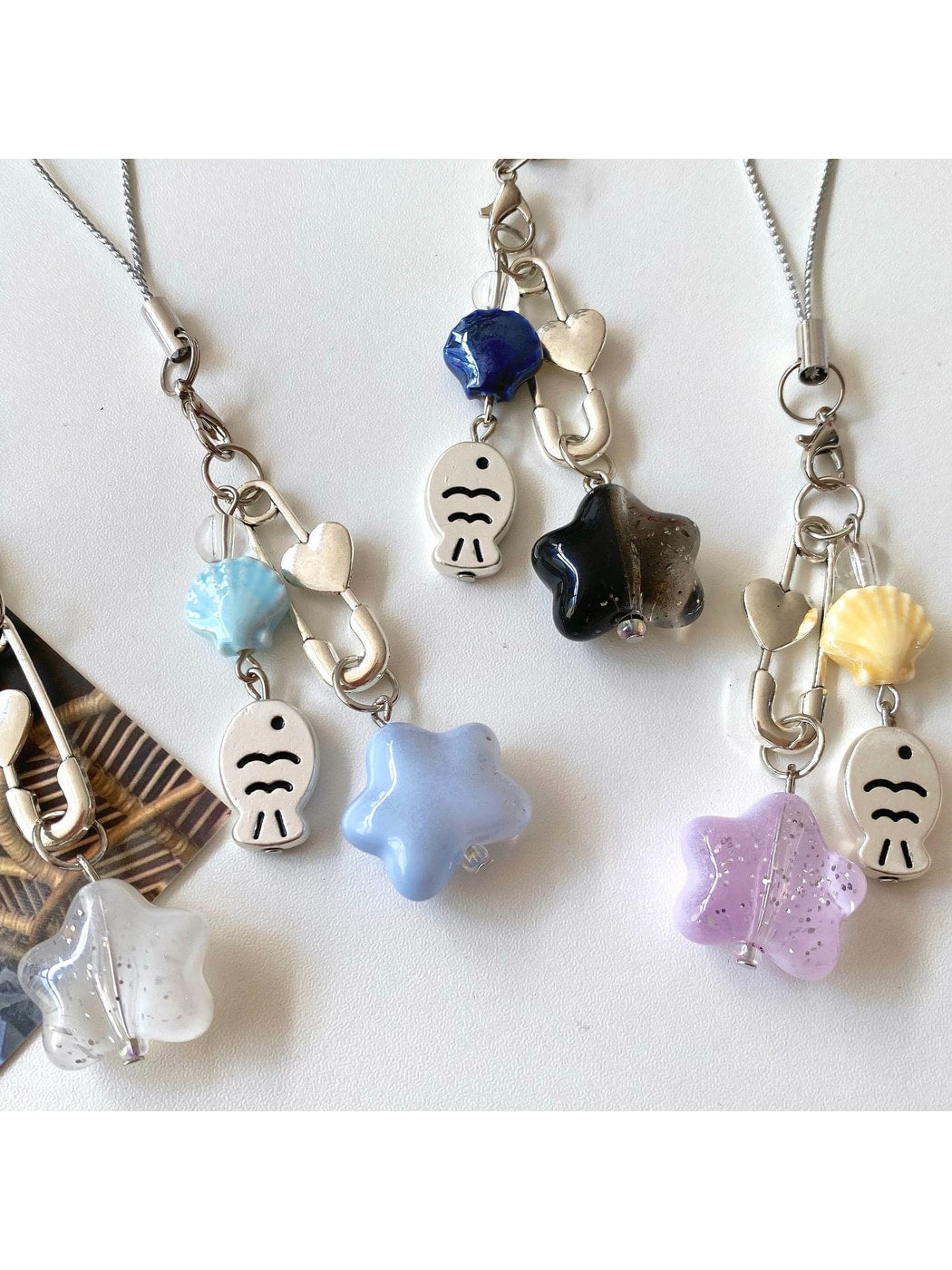 Keypus - Alloy Accent Star Fish Bag Charm Keychain