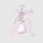 Keypus - Y2K Lace Bow Heart Mirror Keychain