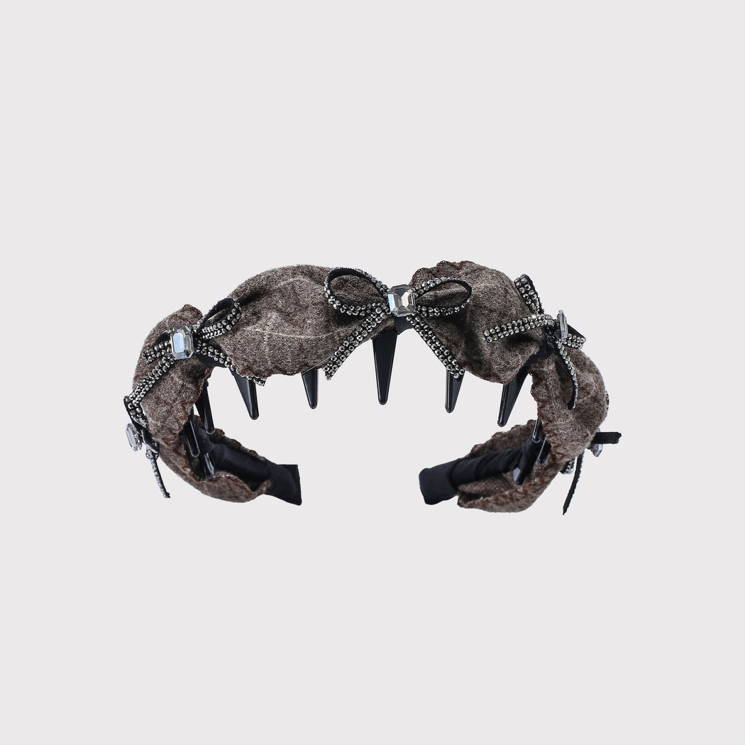 Gifty - Rhinestone Bow Wavy Teeth Headband