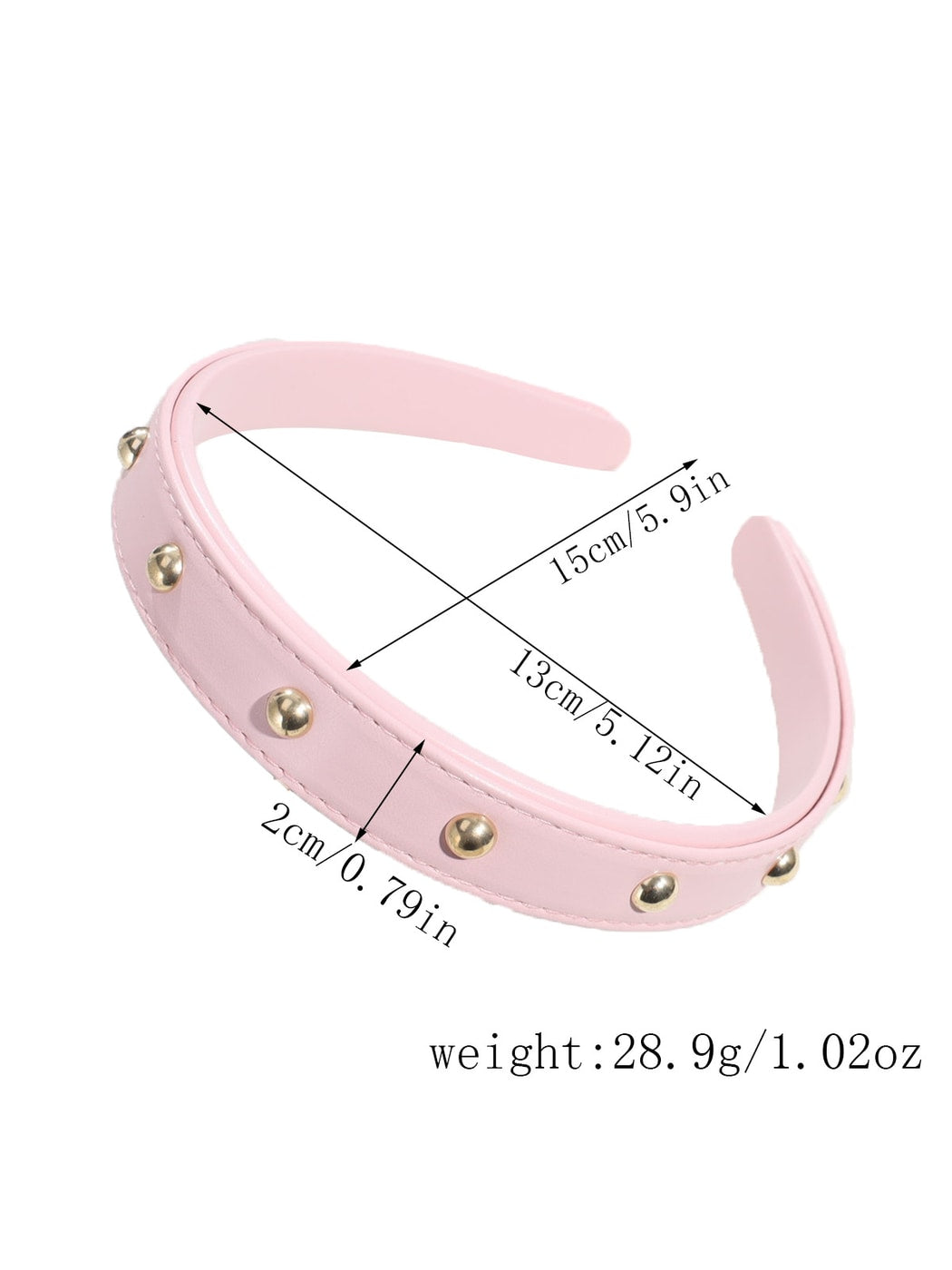 Gifty - PU Leather Studded Retro Style Headband