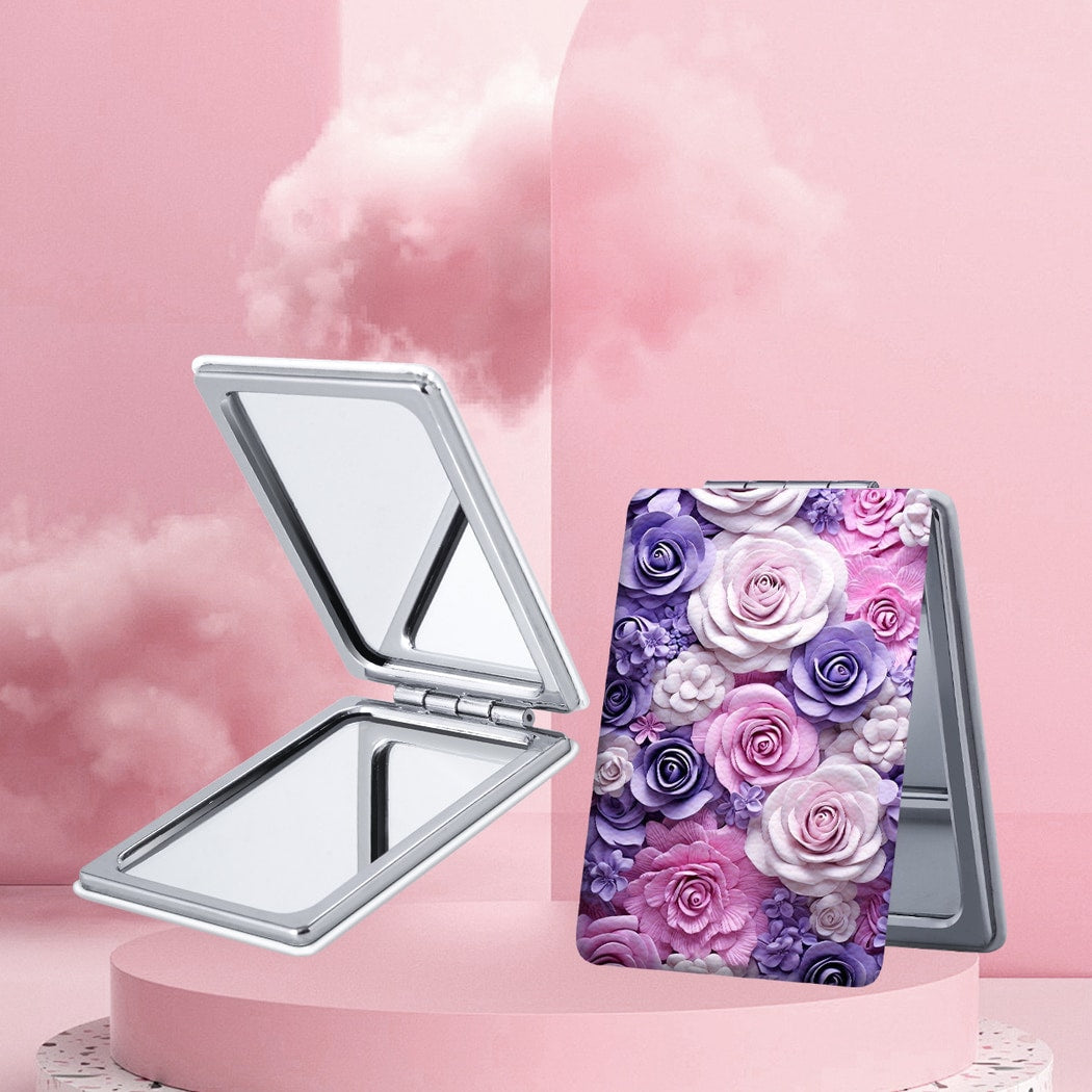 Mirroray - Pocket Size Floral Design Compact Makeup Mirror