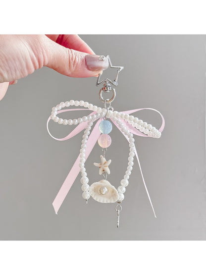 Keypus - Polyester Alloy Plastic Bow Bag Charm Keychain