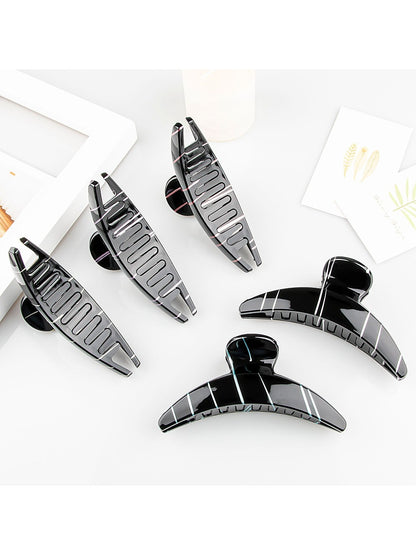 Beau - Minimalist Striped Crescent Hair Claw Clip