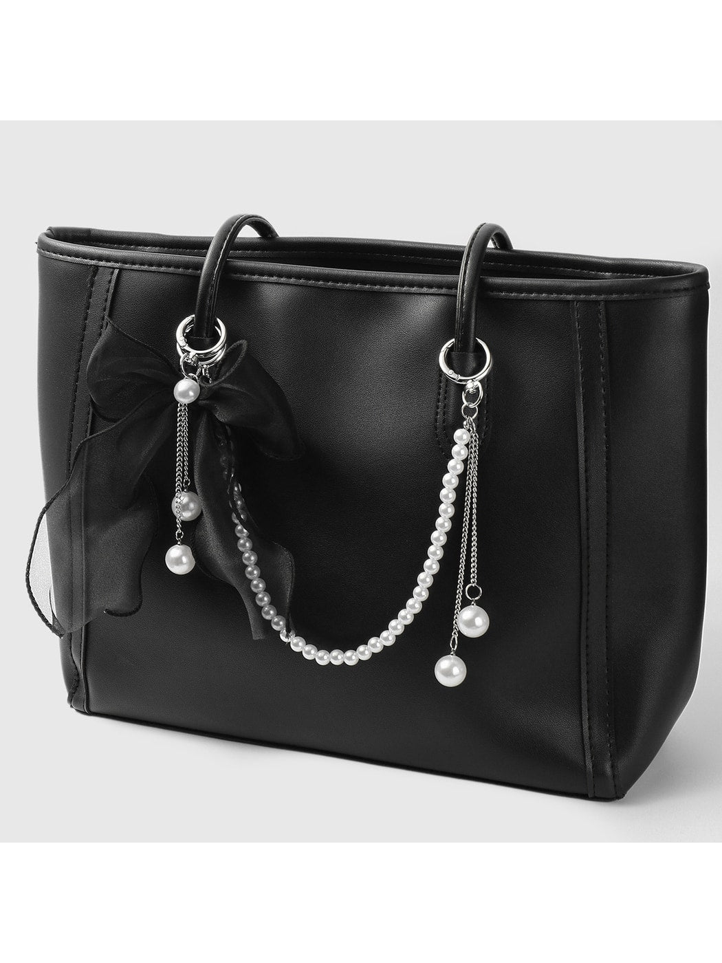 Keypus - Lace Mesh Bow Alloy Key Ring Bag Charm Keychain