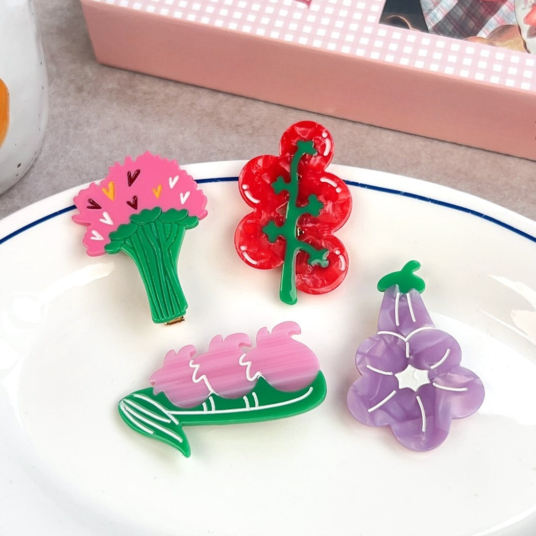 Beau - Pastoral Food and Flower Design Hair Clip