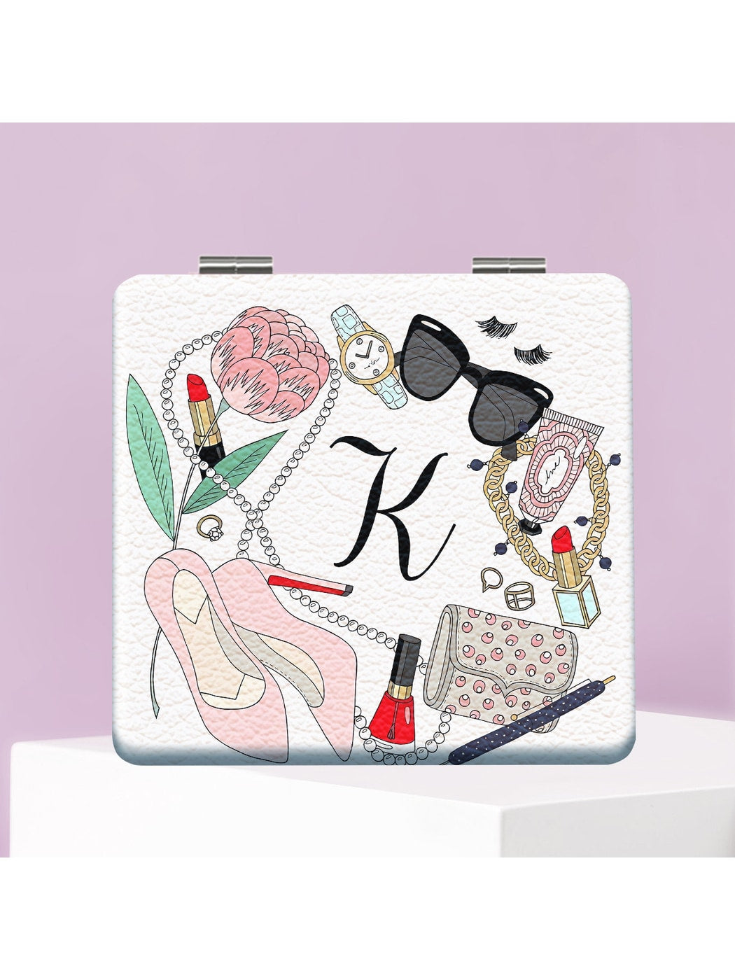 Mirroray - PU Leather Cartoon Style Compact Mirror