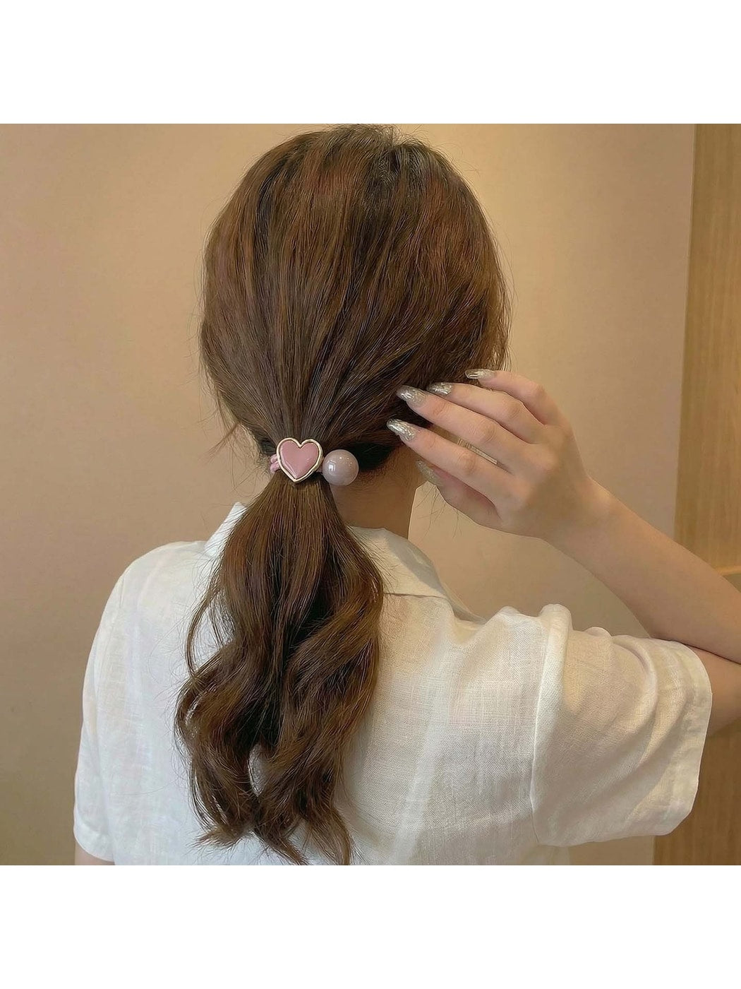 Gifty - Decorative Heart Design Elastic Hair Tie
