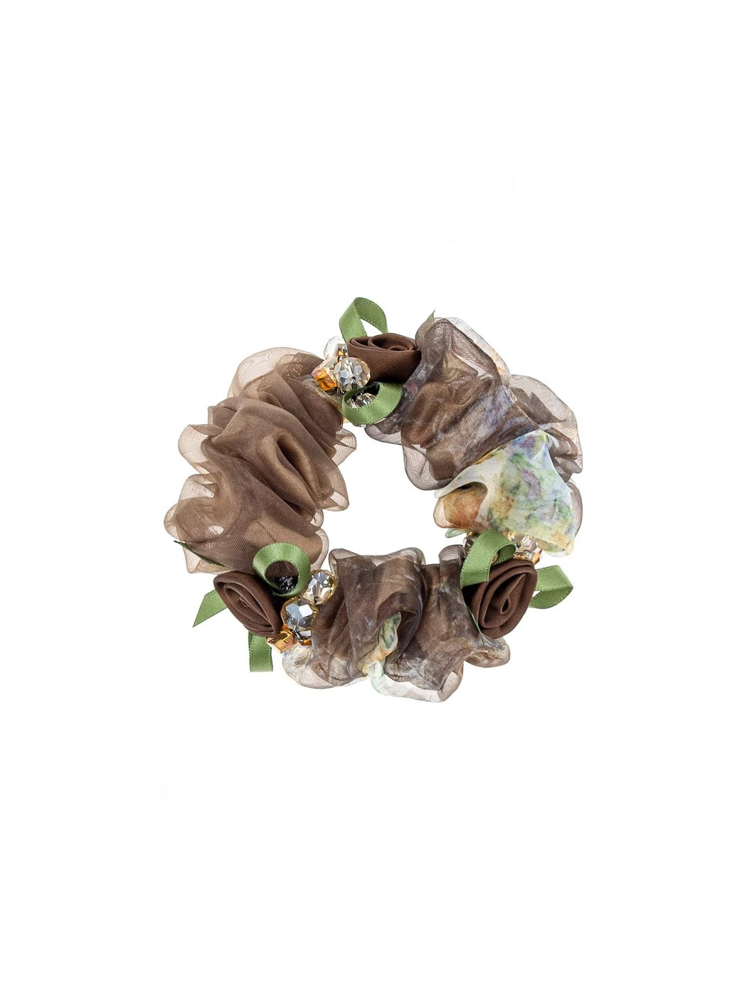 Gifty - Polyester Floral Bow Detail Scrunchie