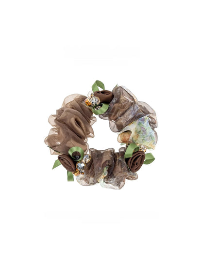 Gifty - Polyester Floral Bow Detail Scrunchie
