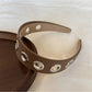 Gifty - Simple Punk Style PU Leather Alloy Detail Headband