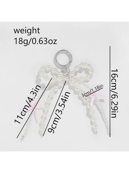 Keypus - Beaded Ribbon Bow Pendant Key Ring Keychain