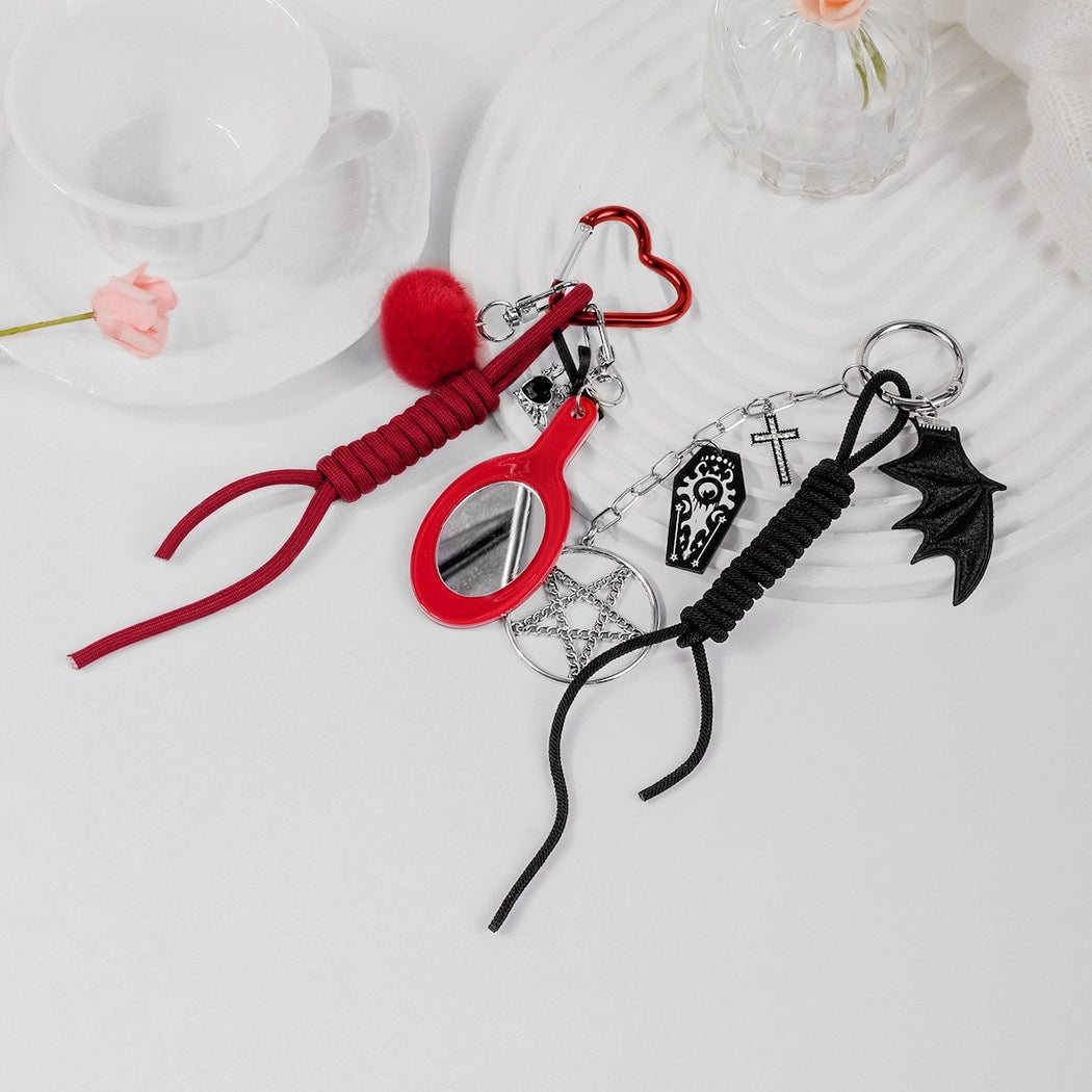Keypus - Halloween Black Wing Cross Keychain
