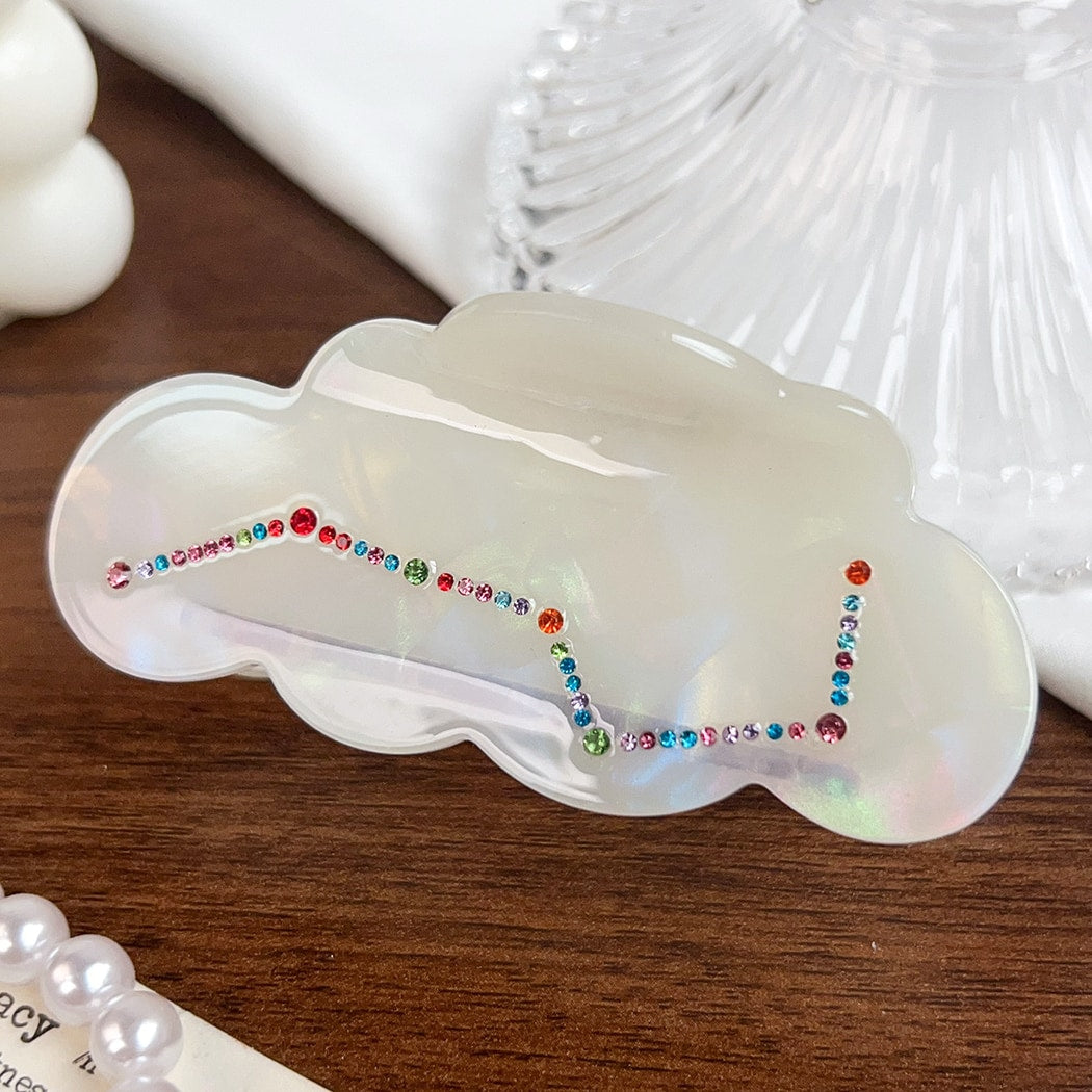Beau - Acetate Star and Moon Pattern Claw Clip