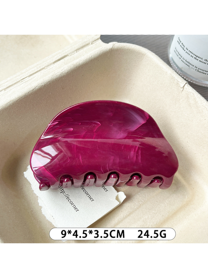Beau - Marbled Flower Accent Large Plastic Claw Clip