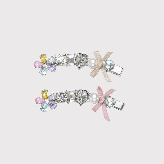 Beau - Sparkly Floral Bow Styling Hair Clip
