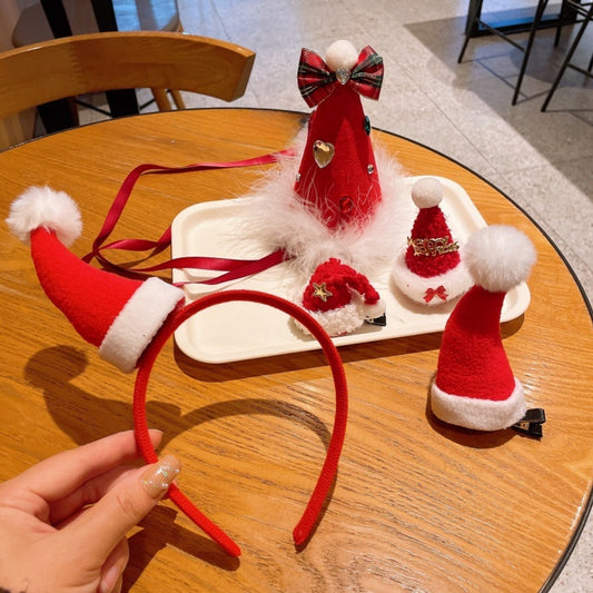 Beau - Cute Christmas Hat Style Plush Hair Clip