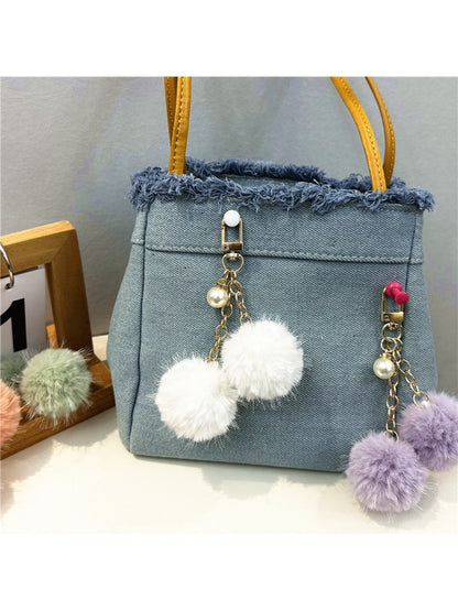 Keypus - Colorful Plush Pompom Bag Charm Keychain