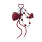 Keypus - Y2K Beaded Strawberry Heart Bag Charm Keychain